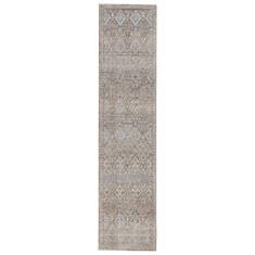 Jaipur Living Valentia Grey Runner 10 to 12 ft Polyester and Viscose Carpet 139691