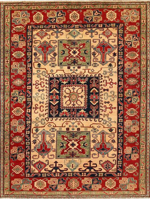 Kazak Beige Hand Knotted 511 X 77  Area Rug 700-139927 Image 0