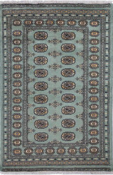 Bokhara Blue Hand Knotted 4'1" X 6'1"  Area Rug 700-139930