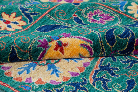 Chobi Green Hand Knotted 41 X 57 Area Rug 700-139945 Image 5