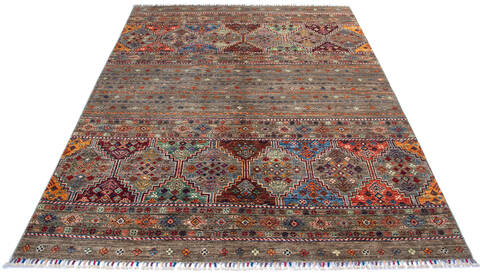 Chobi Grey Hand Knotted 59 X 710 Area Rug 700-139951 Image 1