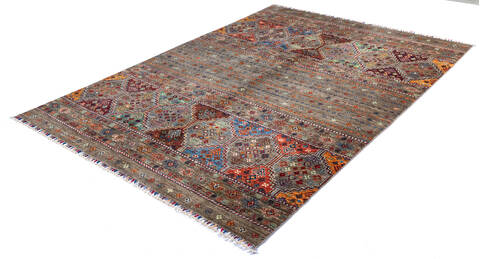 Chobi Grey Hand Knotted 59 X 710 Area Rug 700-139951 Image 2