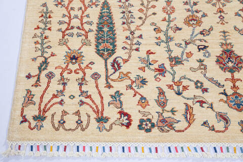 Chobi Beige Hand Knotted 57 X 711 Area Rug 700-139952 Image 4