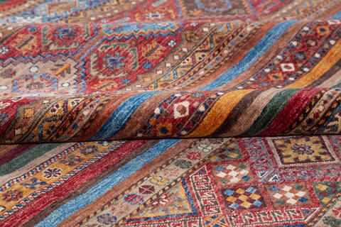 Chobi Multicolor Hand Knotted 81 X 114 Area Rug 700-139955 Image 9