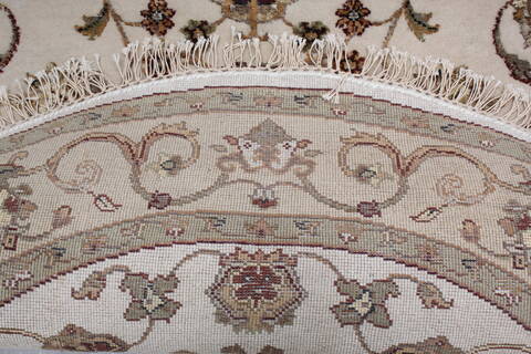 Jaipur White Round Hand Knotted 41 X 42 Area Rug 905-139961 Image 4