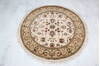 Jaipur White Round Hand Knotted 41 X 42  Area Rug 905-139961 Thumb 1