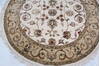 Jaipur White Round Hand Knotted 41 X 42  Area Rug 905-139961 Thumb 2