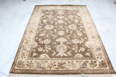 Jaipur Brown Hand Knotted 51 X 71 Area Rug 905-139978 Image 1