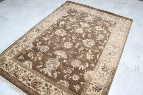 Jaipur Brown Hand Knotted 51 X 71 Area Rug 905-139978 Image 3