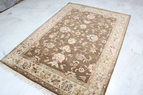 Jaipur Brown Hand Knotted 50 X 73 Area Rug 905-139979 Image 4