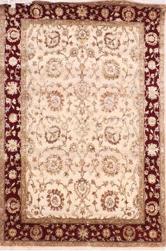 Jaipur White Hand Knotted 4'10" X 7'2"  Area Rug 905-139989