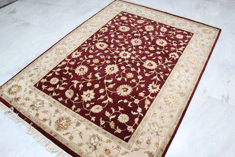 Jaipur Red Hand Knotted 52 X 71 Area Rug 905-139991 Image 4