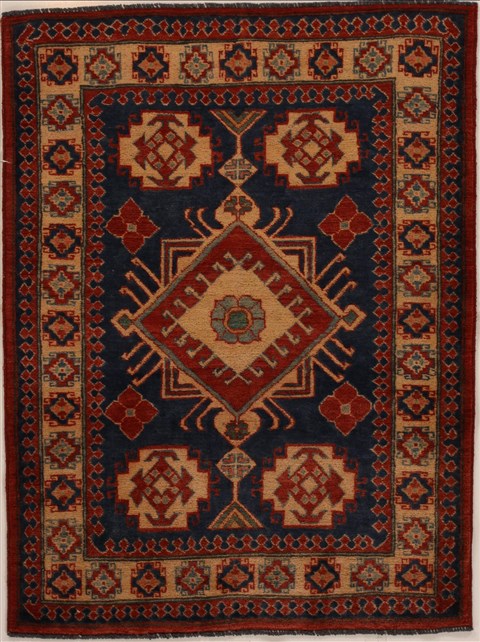 Kazak Blue Hand Knotted 36 X 48  Area Rug 251-14007 Image 0