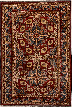 Pakistani Kazak Multicolor Rectangle 3x5 ft Wool Carpet 14010