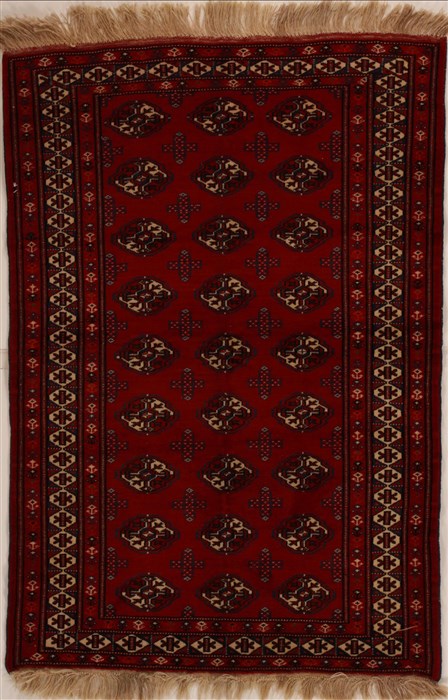 Bokhara Red Hand Knotted 36 X 50  Area Rug 251-14011 Image 0