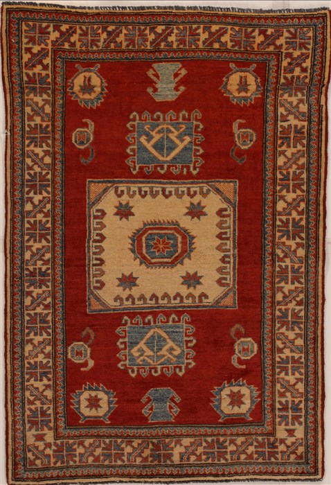 Kazak Red Hand Knotted 32 X 49  Area Rug 251-14018 Image 0
