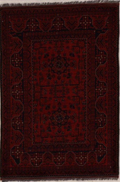 Khan Mohammadi Red Hand Knotted 33 X 49 Area Rug 251-14045 Image 0