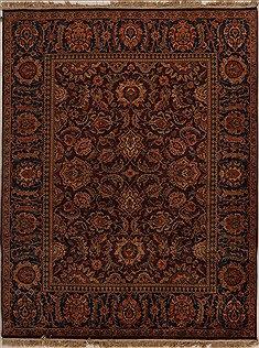 Agra Brown Hand Knotted 6'6" X 8'4"  Area Rug 251-14067