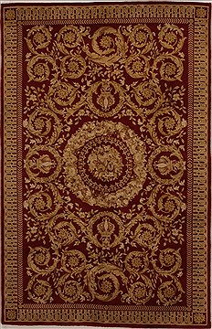 Asian Inspired Red Hand Knotted 5'9" X 8'9"  Area Rug 251-14069