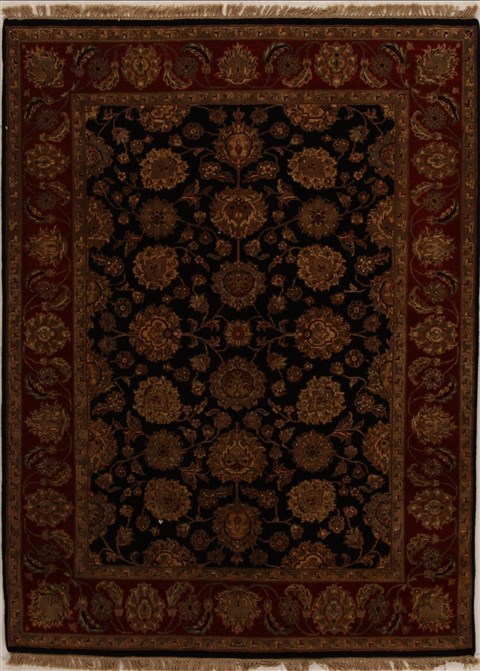 Agra Black Hand Knotted 50 X 69 Area Rug 251-14080 Image 0