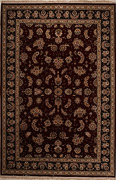 Chinese Sino-Persian Red Rectangle 6x9 ft Wool Carpet 14106
