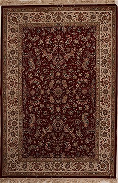 Sino-Persian Red Hand Knotted 6'0" X 9'0"  Area Rug 251-14111