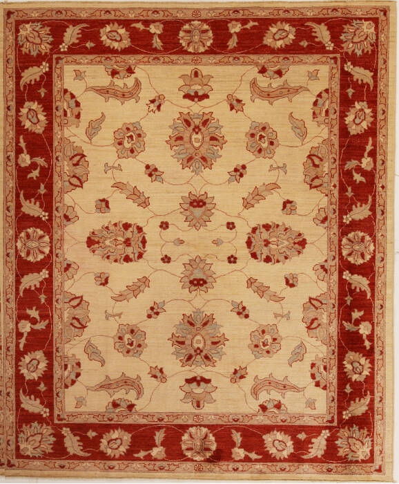 Pishavar Beige Square Hand Knotted 610 X 83  Area Rug 251-14139 Image 0