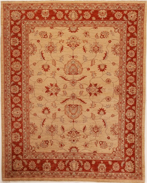 Pishavar Beige Hand Knotted 64 X 80  Area Rug 251-14145 Image 0