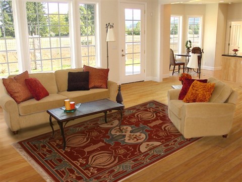 Indo-Nepal Red Hand Knotted 59 X 811  Area Rug 251-14151 Image 4