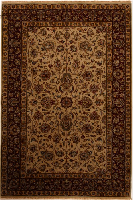 Kashan Beige Hand Knotted 60 X 811 Area Rug 251-14157 Image 0
