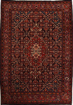 Persian sarouk Blue Rectangle 8x11 ft Wool Carpet 14166