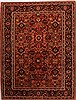 Hamedan Red Hand Knotted 88 X 114  Area Rug 251-14170 Thumb 0
