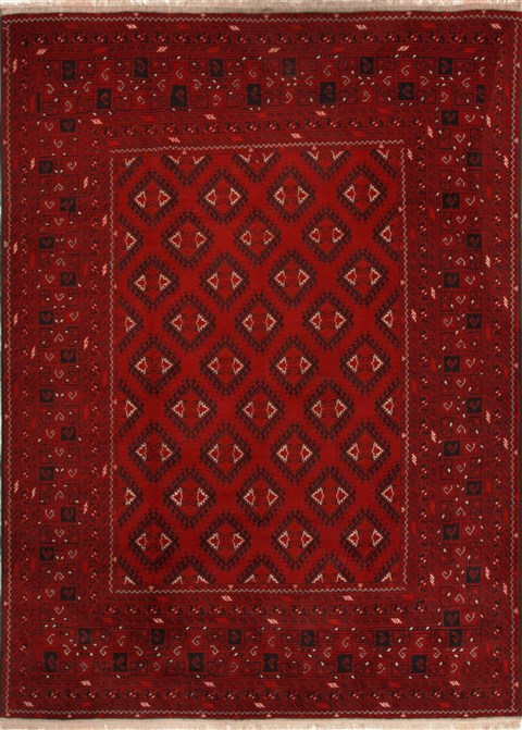 Khan Mohammadi Red Hand Knotted 80 X 110 Area Rug 251-14176 Image 0