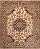 Kerman Beige Hand Knotted 92 X 114  Area Rug 251-14181 Thumb 0