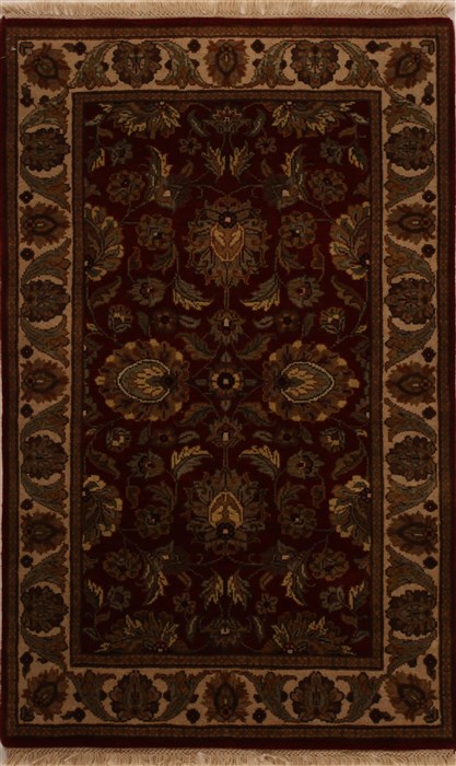 Agra Red Hand Knotted 31 X 411 Area Rug 251-14203 Image 0