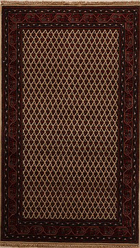 Indian Hamedan Beige Rectangle 3x5 ft Wool Carpet 14204