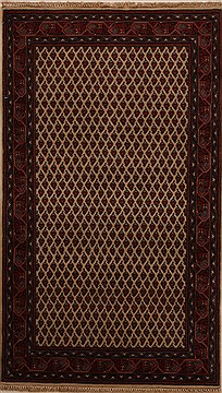 Indian Hamedan Beige Rectangle 3x5 ft Wool Carpet 14204