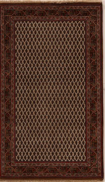 Indian Hamedan Beige Rectangle 3x5 ft Wool Carpet 14205