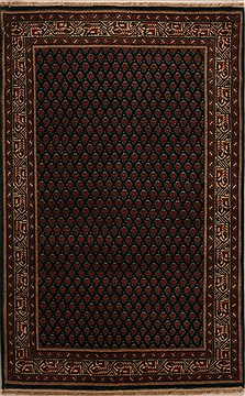 Indian Hamedan Green Rectangle 3x5 ft Wool Carpet 14206