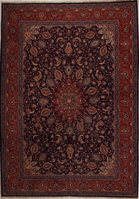 Sarouk Blue Hand Knotted 810 X 125 Area Rug 251-14220 Image 0