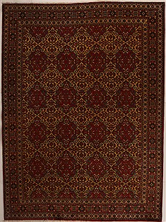 Persian Tabriz Yellow Rectangle 8x11 ft Wool Carpet 14233