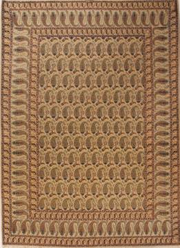 Persian Kashan Beige Rectangle 8x11 ft Wool Carpet 14239