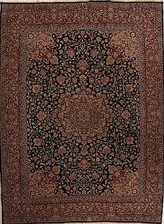 Persian Kerman Blue Rectangle 10x13 ft Wool Carpet 14242