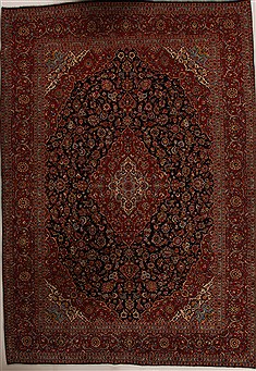 Kashan Blue Hand Knotted 9'9" X 14'10"  Area Rug 251-14250