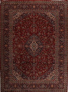 Persian Kashan Red Rectangle 10x13 ft Wool Carpet 14253