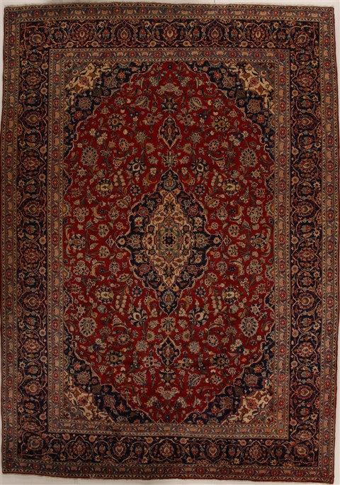 Mashad Red Hand Knotted 910 X 140  Area Rug 251-14258 Image 0