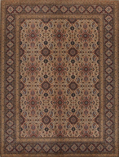 Kashan Beige Hand Knotted 107 X 1311  Area Rug 251-14262 Image 0
