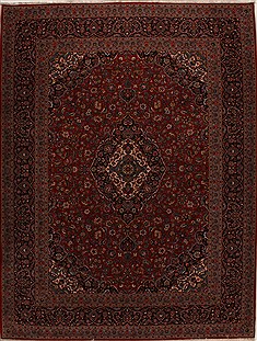 Persian Kashan Red Rectangle 10x13 ft Wool Carpet 14265