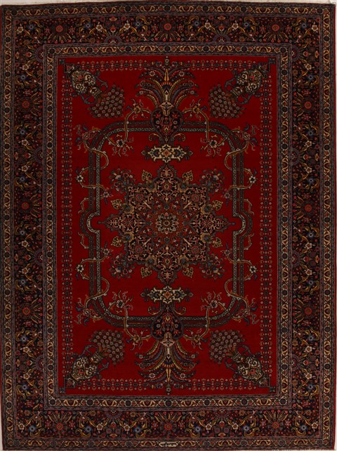 Tabriz Red Hand Knotted 95 X 129  Area Rug 251-14269 Image 0