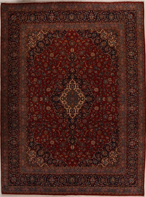 Kashan Red Hand Knotted 910 X 133 Area Rug 251-14281 Image 0